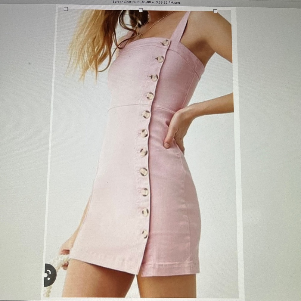 Forever 21 Denim Bodycon Stretch Mini Dress/Pink/Size LARGE